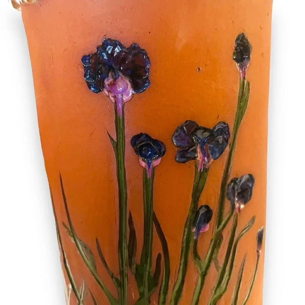 Handmade Redware Art Studio Pottery Floral Vase
